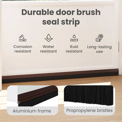 Self-adhesive Door Brush Seals 12 pcs Brown 100 cm