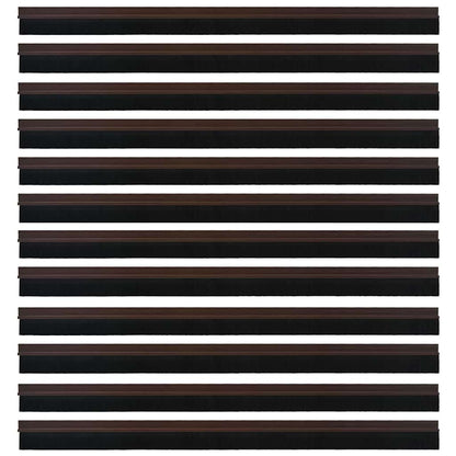 Self-adhesive Door Brush Seals 12 pcs Brown 100 cm