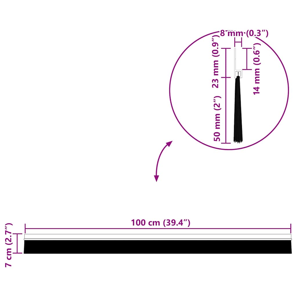 Self-adhesive Door Brush Seals 12 pcs Brown 100 cm