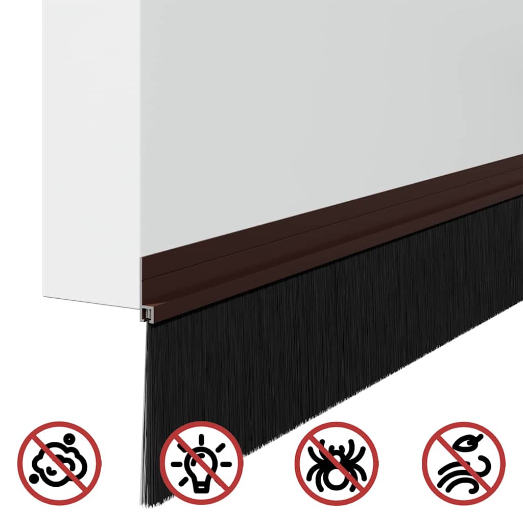 Self-adhesive Door Brush Seals 12 pcs Brown 100 cm