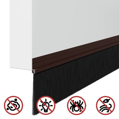 Self-adhesive Door Brush Seals 12 pcs Brown 100 cm