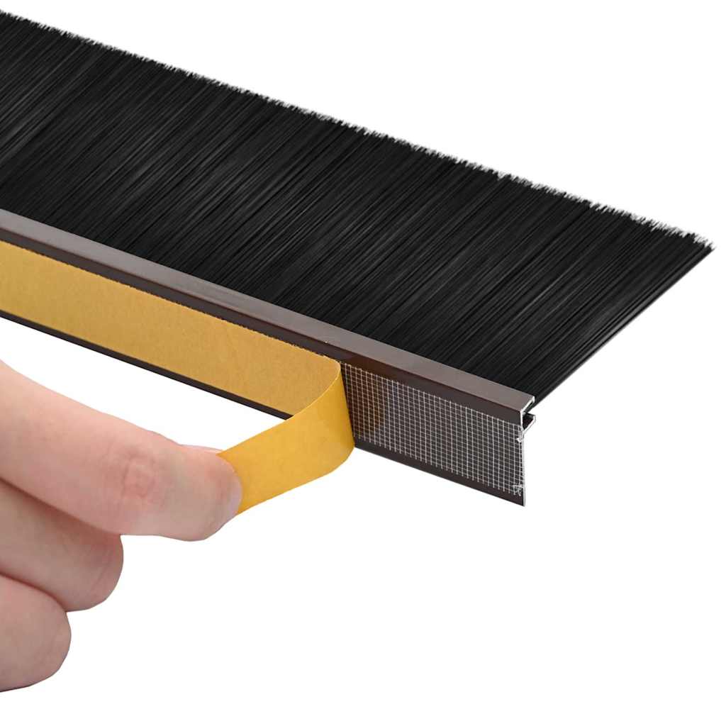 Self-adhesive Door Brush Seals 2 pcs Brown 100 cm
