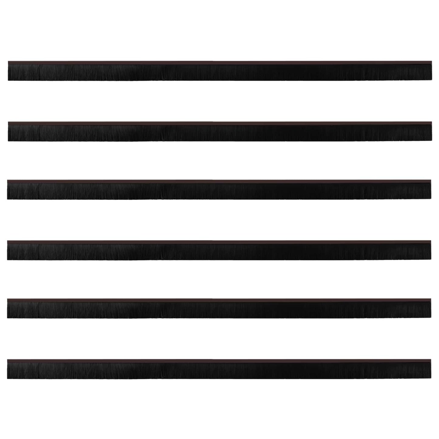 Self-adhesive Door Brush Seals 6 pcs Brown 100 cm