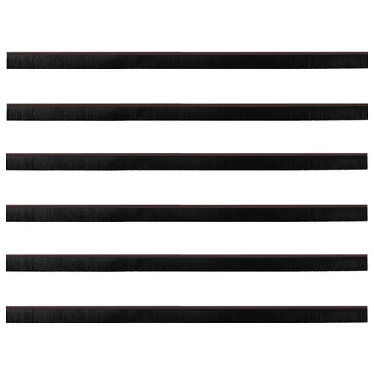 Self-adhesive Door Brush Seals 6 pcs Brown 100 cm