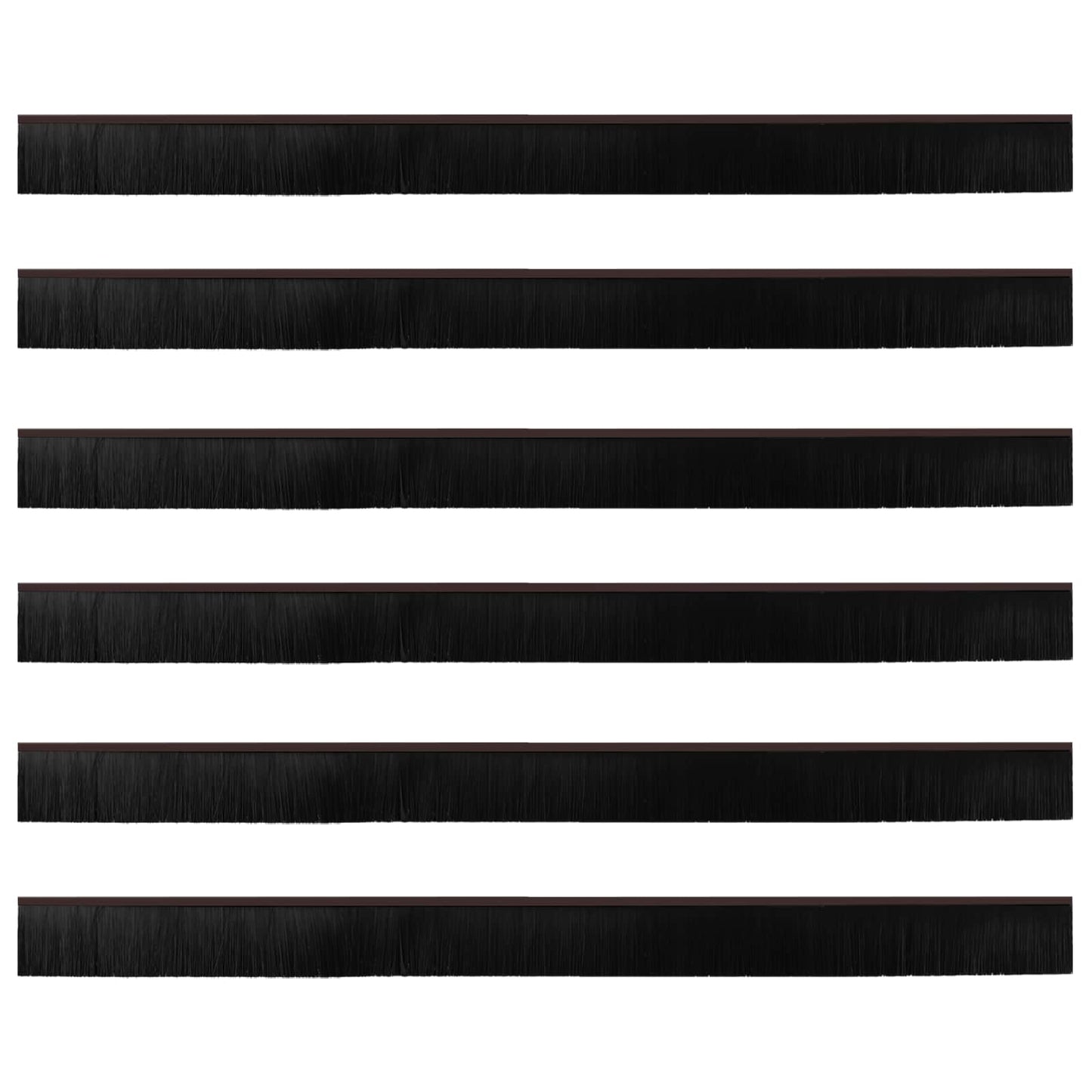 Self-adhesive Door Brush Seals 6 pcs Brown 100 cm
