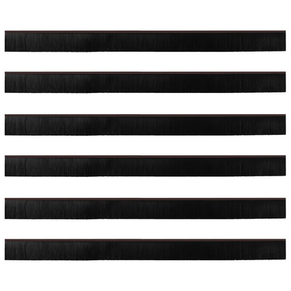 Self-adhesive Door Brush Seals 6 pcs Brown 100 cm