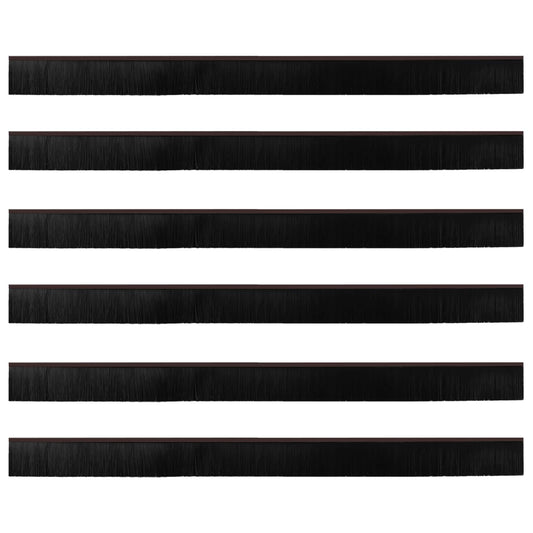 Self-adhesive Door Brush Seals 6 pcs Brown 100 cm