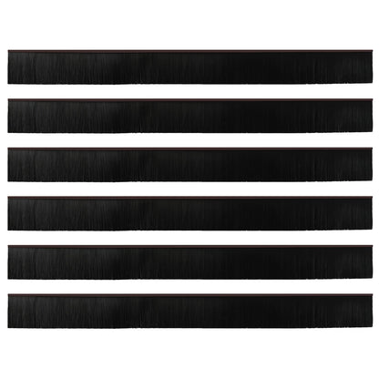 Self-adhesive Door Brush Seals 6 pcs Brown 100 cm