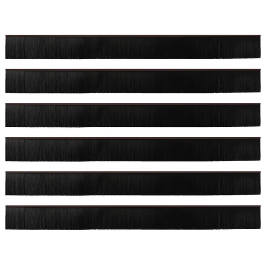 Self-adhesive Door Brush Seals 6 pcs Brown 100 cm