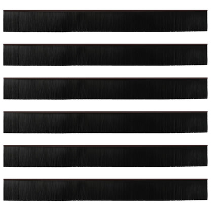 Self-adhesive Door Brush Seals 6 pcs Brown 100 cm