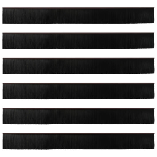 Self-adhesive Door Brush Seals 6 pcs Brown 100 cm