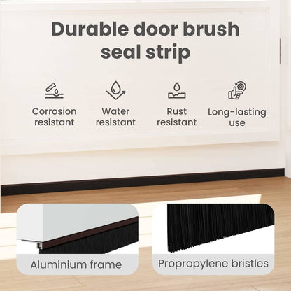 Self-adhesive Door Brush Seals 12 pcs Brown 100 cm