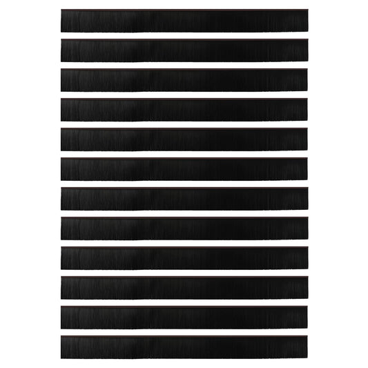 Self-adhesive Door Brush Seals 12 pcs Brown 100 cm