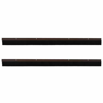 Screw-on Door Brush Seals 2 pcs Brown 100 cm Aluminium Alloy