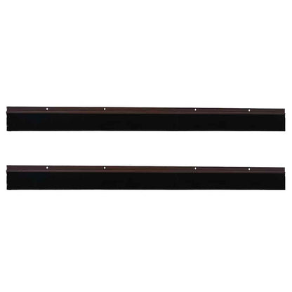 Screw-on Door Brush Seals 2 pcs Brown 100 cm Aluminium Alloy