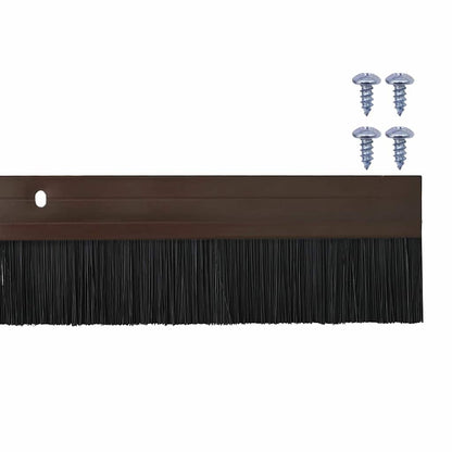 Screw-on Door Brush Seals 6 pcs Brown 100 cm Aluminium Alloy