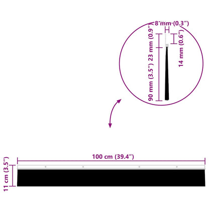 Screw-on Door Brush Seals 6 pcs Brown 100 cm Aluminium Alloy
