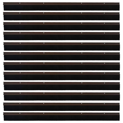 Screw-on Door Brush Seals 12 pcs Brown 100 cm Aluminium Alloy