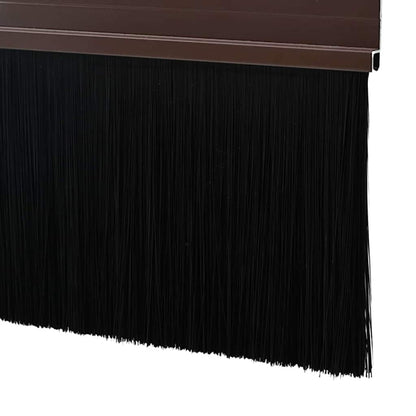 Screw-on Door Brush Seals 12 pcs Brown 100 cm Aluminium Alloy