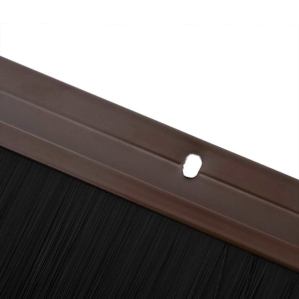 Screw-on Door Brush Seals 12 pcs Brown 100 cm Aluminium Alloy
