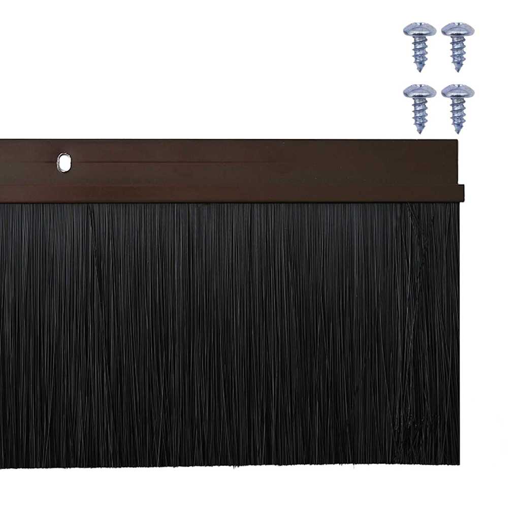 Screw-on Door Brush Seals 12 pcs Brown 100 cm Aluminium Alloy