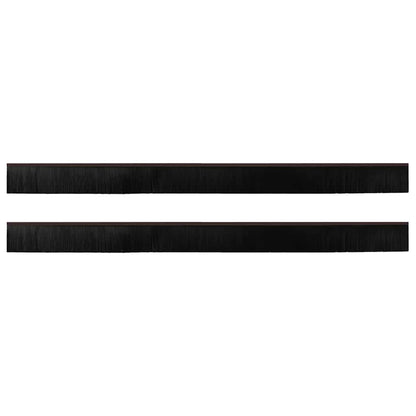 Screw-on Door Brush Seals 2 pcs Brown 100 cm Aluminium Alloy