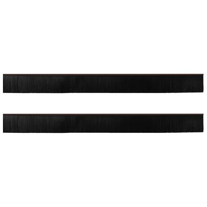 Screw-on Door Brush Seals 2 pcs Brown 100 cm Aluminium Alloy