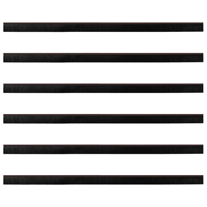 Screw-on Door Brush Seals 6 pcs Brown 100 cm Aluminium Alloy