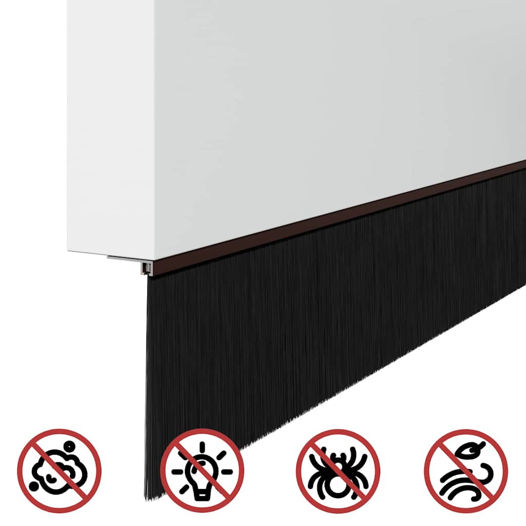 Screw-on Door Brush Seals 6 pcs Brown 100 cm Aluminium Alloy