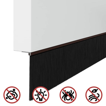 Screw-on Door Brush Seals 6 pcs Brown 100 cm Aluminium Alloy