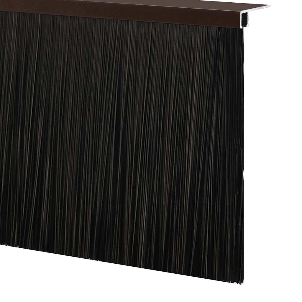 Screw-on Door Brush Seals 12 pcs Brown 100 cm Aluminium Alloy