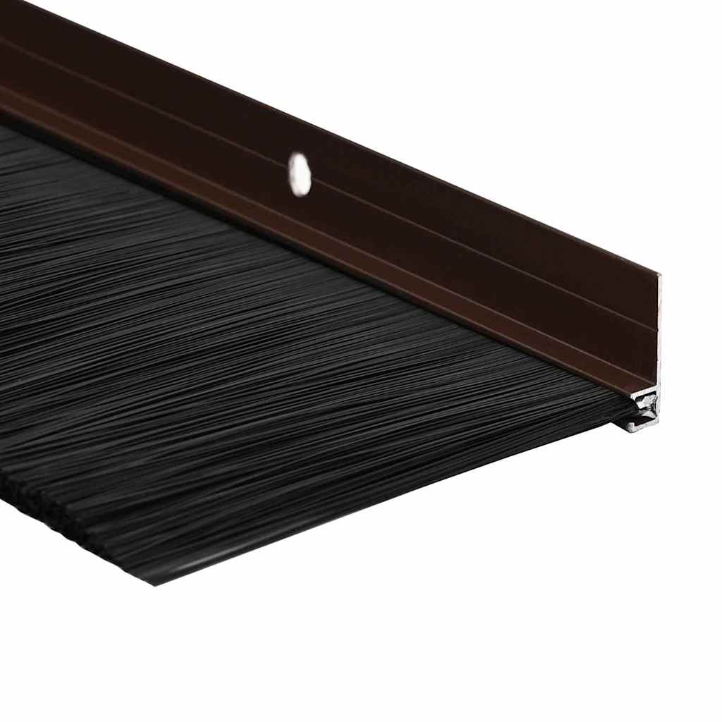 Screw-on Door Brush Seals 12 pcs Brown 100 cm Aluminium Alloy