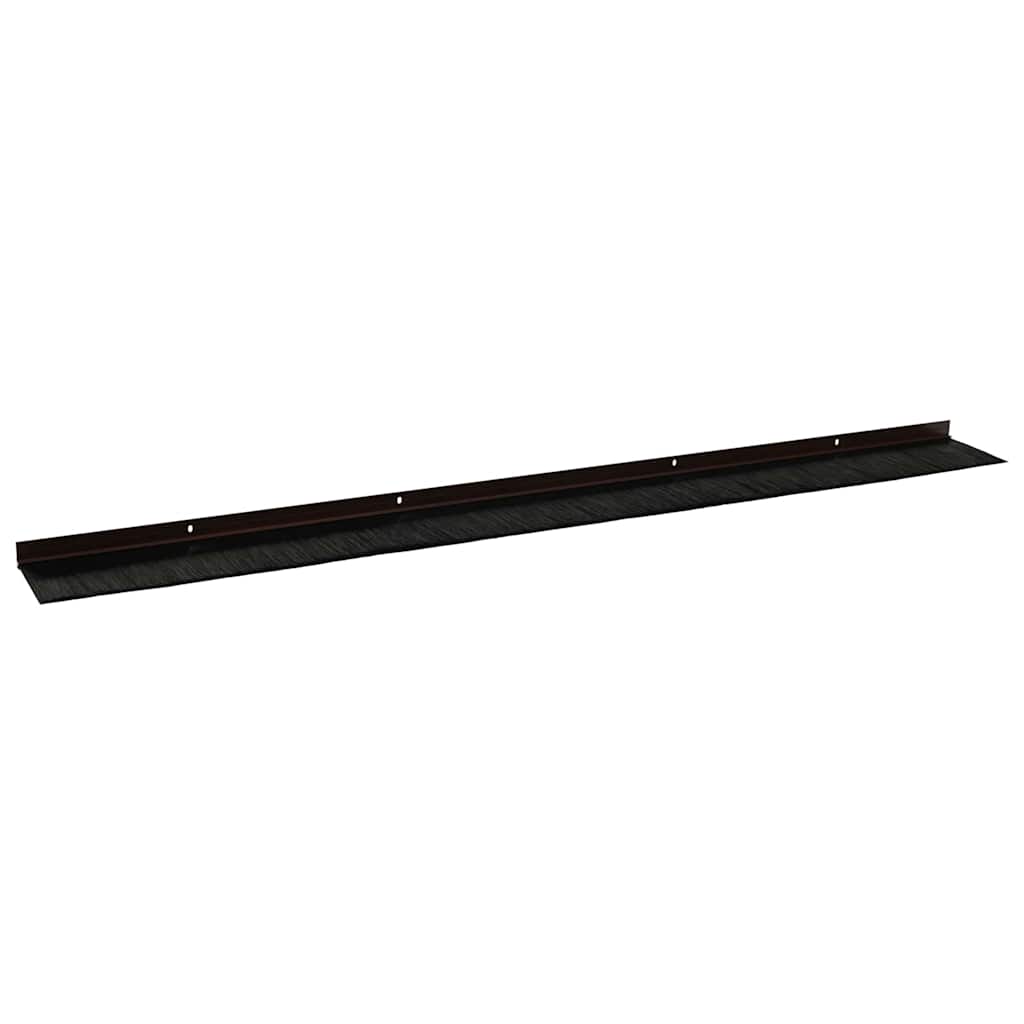 Screw-on Door Brush Seals 12 pcs Brown 100 cm Aluminium Alloy