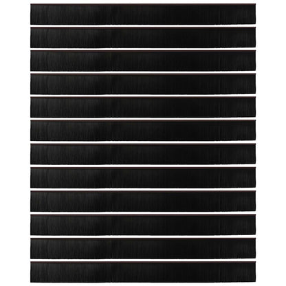 Screw-on Door Brush Seals 12 pcs Brown 100 cm Aluminium Alloy