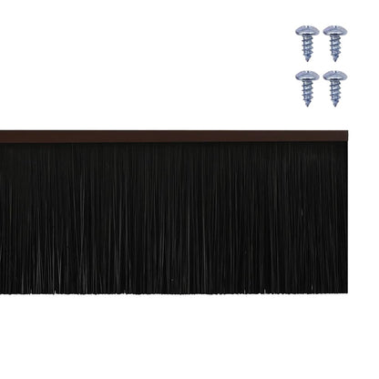 Screw-on Door Brush Seals 12 pcs Brown 100 cm Aluminium Alloy