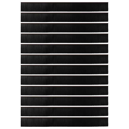 Screw-on Door Brush Seals 12 pcs Brown 100 cm Aluminium Alloy