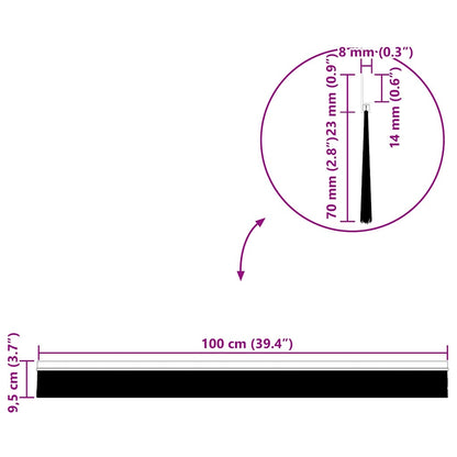 Self-adhesive Door Brush Seals 2 pcs Silver 100 cm