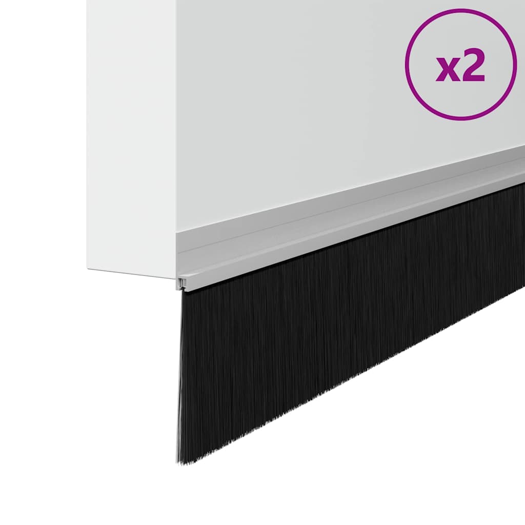 Self-adhesive Door Brush Seals 2 pcs Silver 100 cm