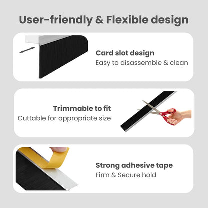 Self-adhesive Door Brush Seals 2 pcs Silver 100 cm