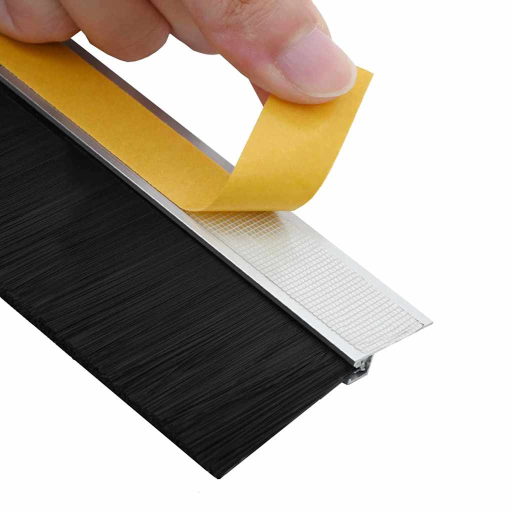 Self-adhesive Door Brush Seals 6 pcs Silver 100 cm