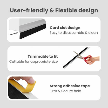 Self-adhesive Door Brush Seals 6 pcs Silver 100 cm