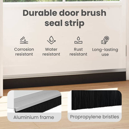 Self-adhesive Door Brush Seals 6 pcs Silver 100 cm