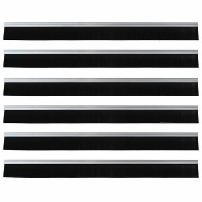 Self-adhesive Door Brush Seals 6 pcs Silver 100 cm
