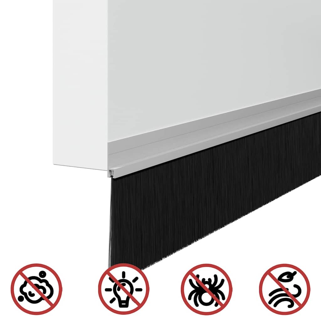 Self-adhesive Door Brush Seals 6 pcs Silver 100 cm