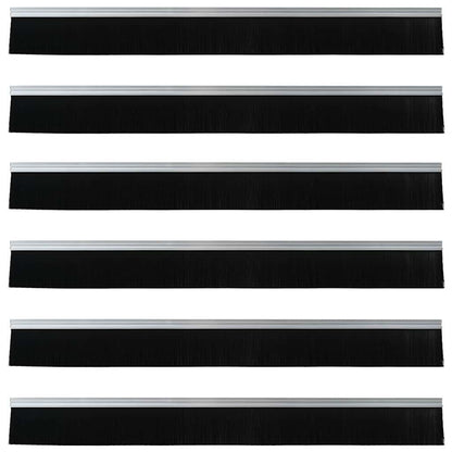Self-adhesive Door Brush Seals 6 pcs Silver 100 cm