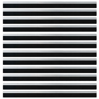 Self-adhesive Door Brush Seals 12 pcs Silver 100 cm