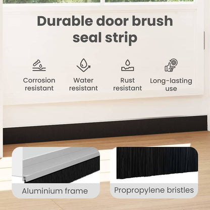 Self-adhesive Door Brush Seals 12 pcs Silver 100 cm