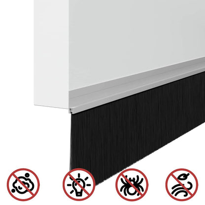 Self-adhesive Door Brush Seals 12 pcs Silver 100 cm