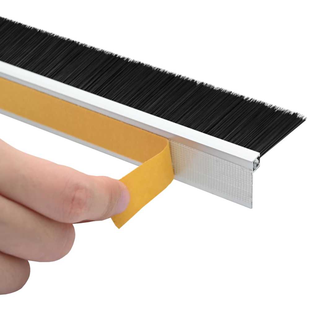 Self-adhesive Door Brush Seals 2 pcs Silver 100 cm