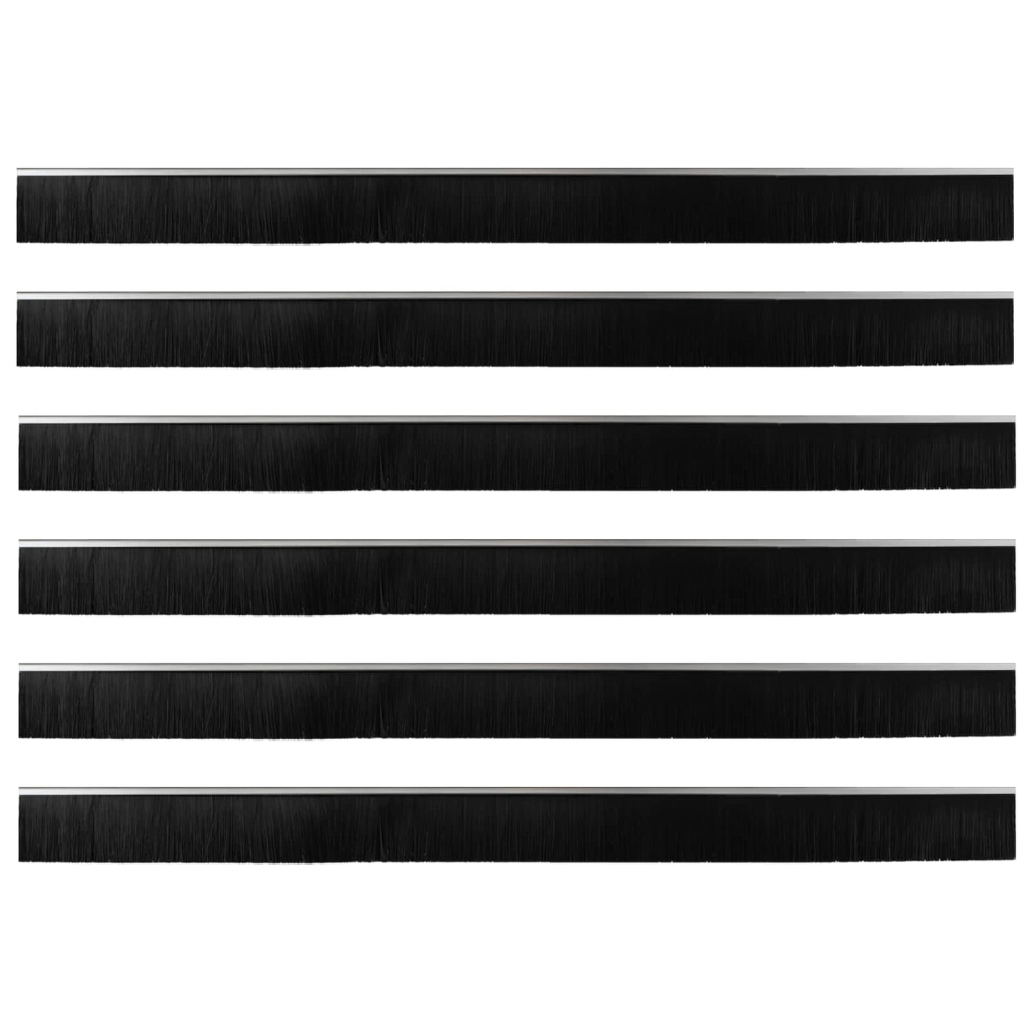 Self-adhesive Door Brush Seals 6 pcs Silver 100 cm